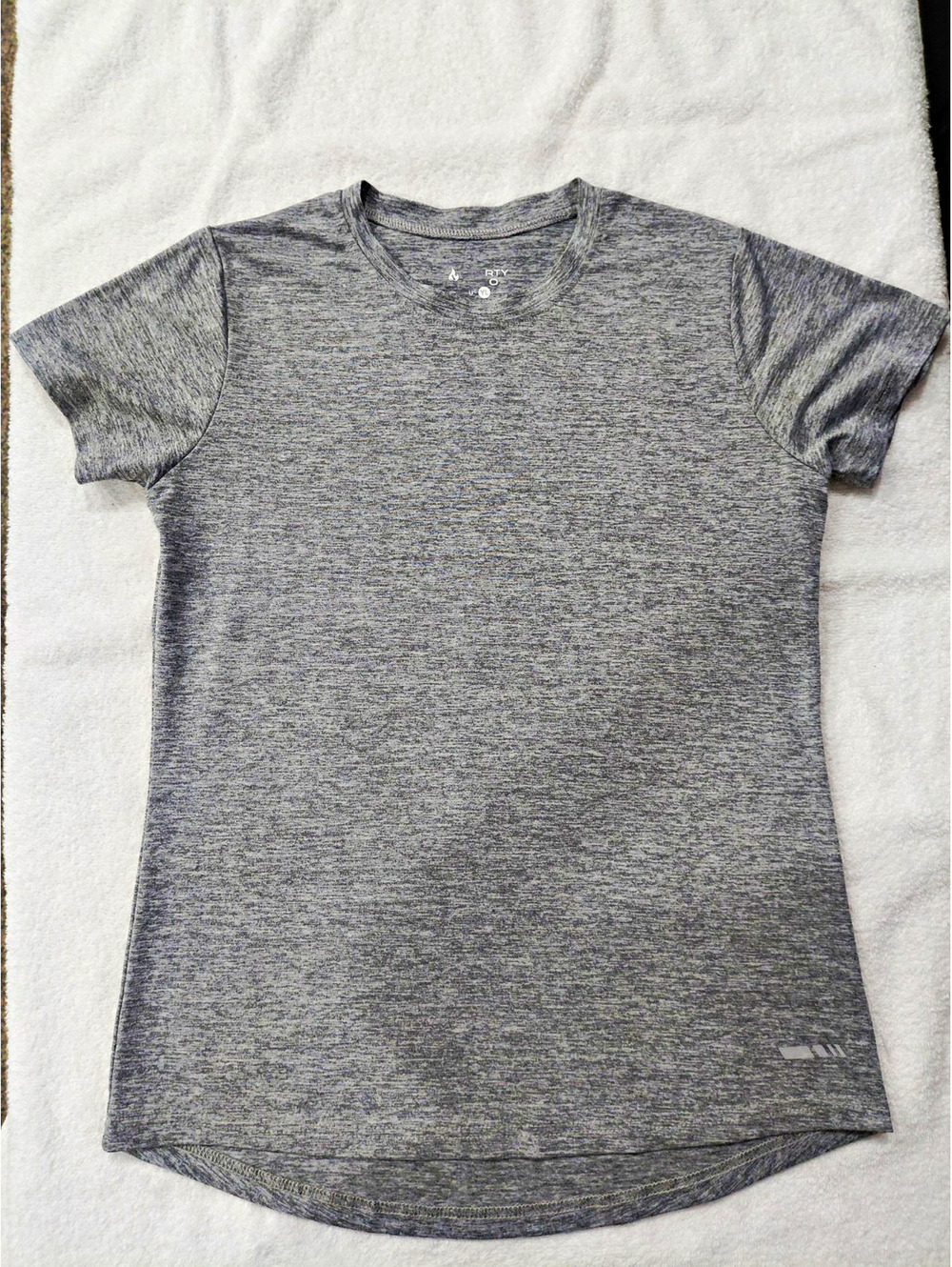 RTY Women's Gray Short Sleeve Crew Neck Activewear T-Shirt Size L